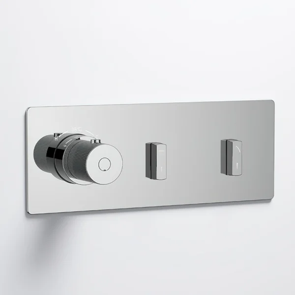 Additional image of Flova GoSlide Concealed Thermostatic Landscape Shower Valve with SmartBOX - 3 or 4 Control