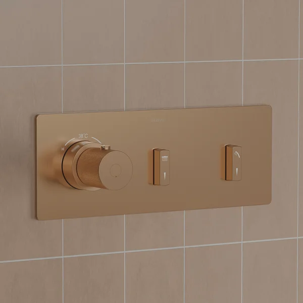 Alternate image of Flova GoSlide Concealed Thermostatic Landscape Shower Valve with SmartBOX - 3 or 4 Control