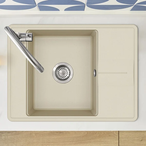 Alternate image of Clearwater Arina Smart Granite Inset Kitchen Sink with Drainer and Waste - 1 Bowl