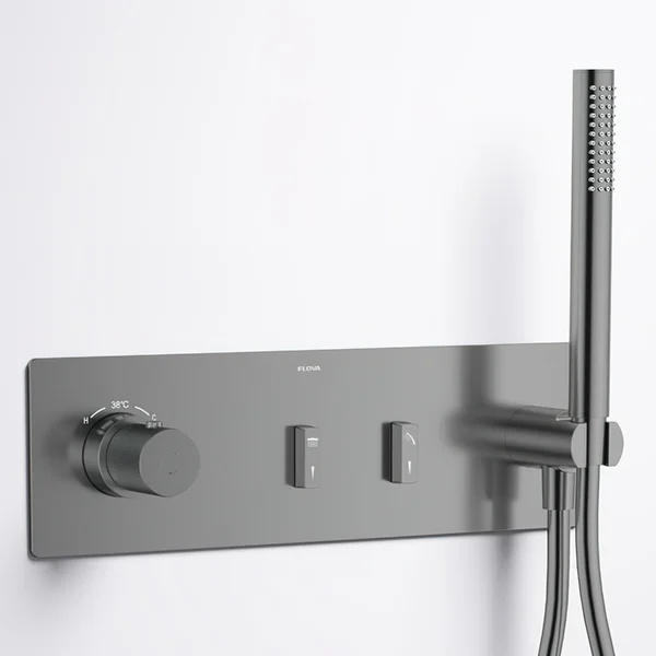 Additional image of Flova GoSlide Thermostatic Shower Valve with Concealed SmartBox and Handset Kit - 2 Outlet