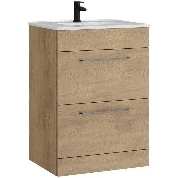 Additional image of Kartell K-Vit Dove Floorstanding Vanity Unit with Basin - 2 Drawer - 610 x 848mm