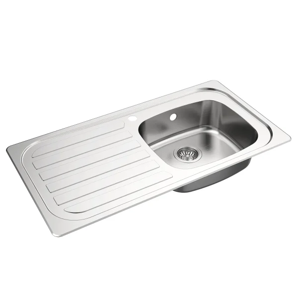 Additional image of Clearwater Basic Stainless Steel Inset Kitchen Sink with Drainer and Waste - 1 Bowl
