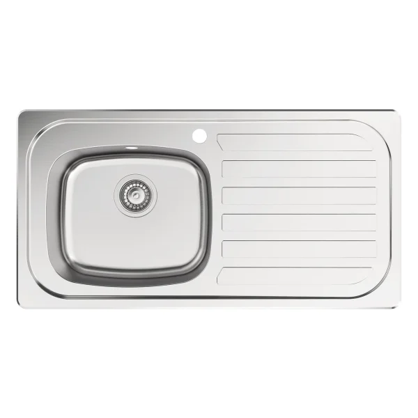 Alternate image of Clearwater Basic Stainless Steel Inset Kitchen Sink with Drainer and Waste - 1 Bowl