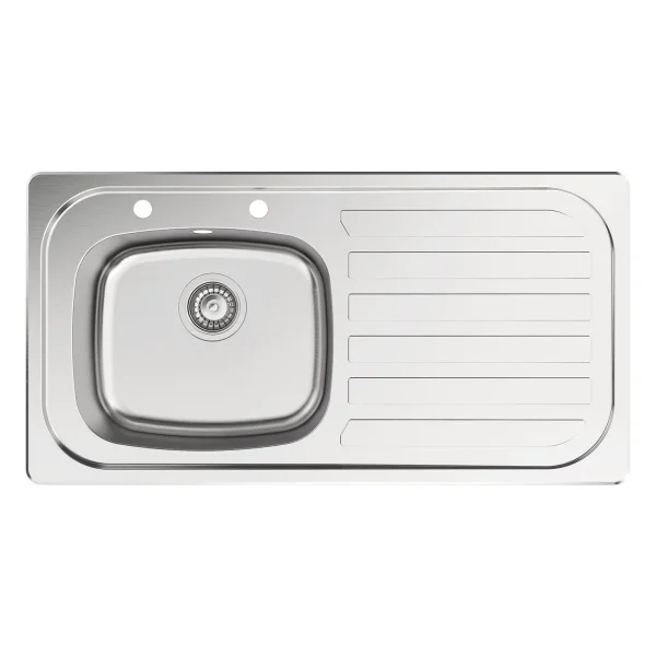 Alternate image of Clearwater Basic Stainless Steel Inset Kitchen Sink with Drainer and Waste - 1 Bowl