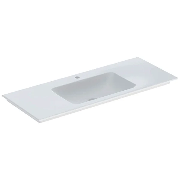 Alternate image of Geberit Aniara White Rectangular Slim Rim Fine Fireclay Inset Vanity Basin
