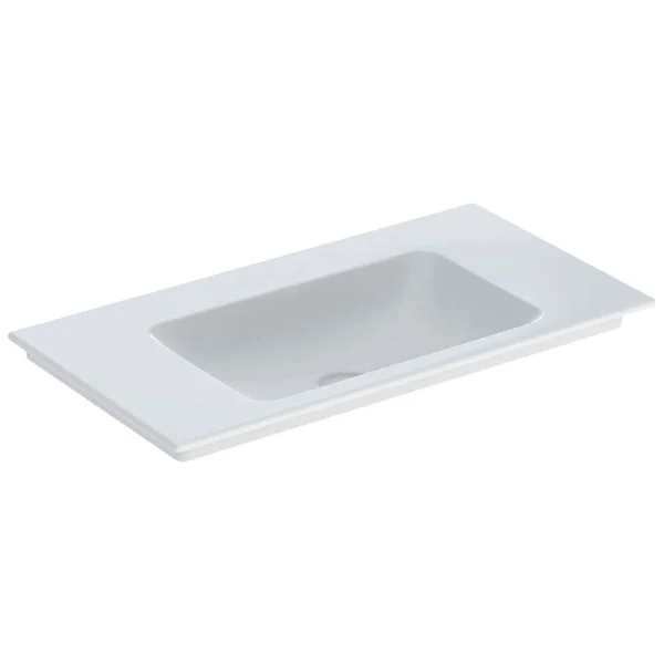 Alternate image of Geberit Aniara White Rectangular Slim Rim Fine Fireclay Inset Vanity Basin