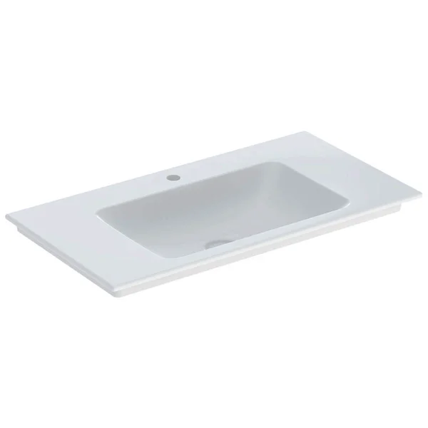 Alternate image of Geberit Aniara White Rectangular Slim Rim Fine Fireclay Inset Vanity Basin
