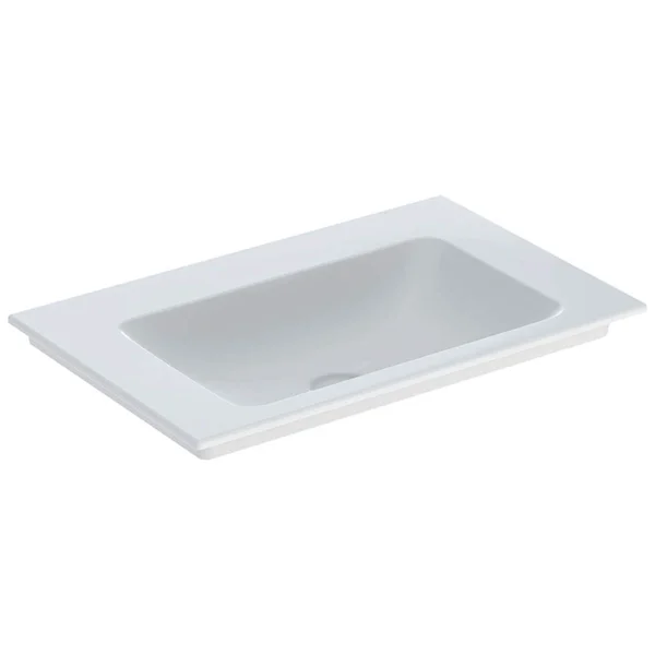 Alternate image of Geberit Aniara White Rectangular Slim Rim Fine Fireclay Inset Vanity Basin