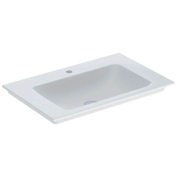 Alternate image of Geberit Aniara White Rectangular Slim Rim Fine Fireclay Inset Vanity Basin