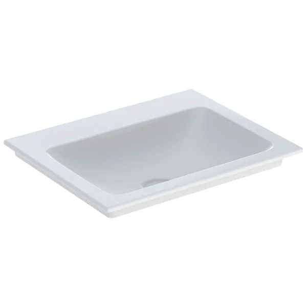 Alternate image of Geberit Aniara White Rectangular Slim Rim Fine Fireclay Inset Vanity Basin