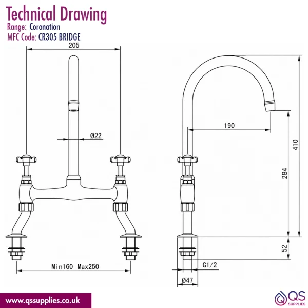 Technical drawing QS-V110645 / CR305 BRIDGE