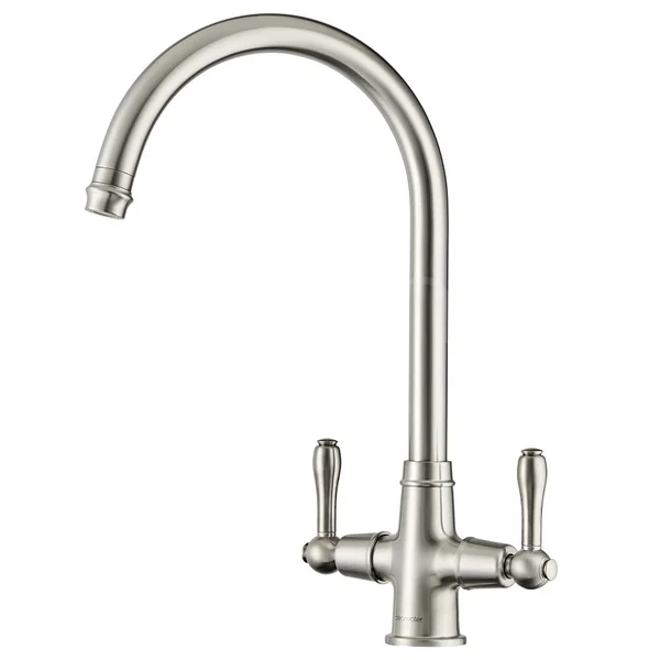 Additional image of Clearwater Broadway Traditional Bridge Mono Kitchen Mixer Tap with Swan Neck Spout - Lever Handles