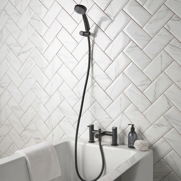 Alternate image of Deva Ethos Contemporary Bridge Bath Filler Tap - Flat Handles and Spout - Deck Mounted