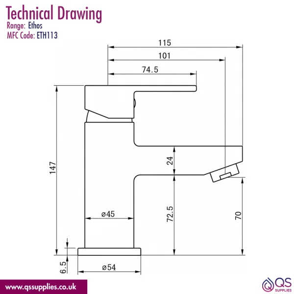 Technical drawing QS-V95939 / ETH113