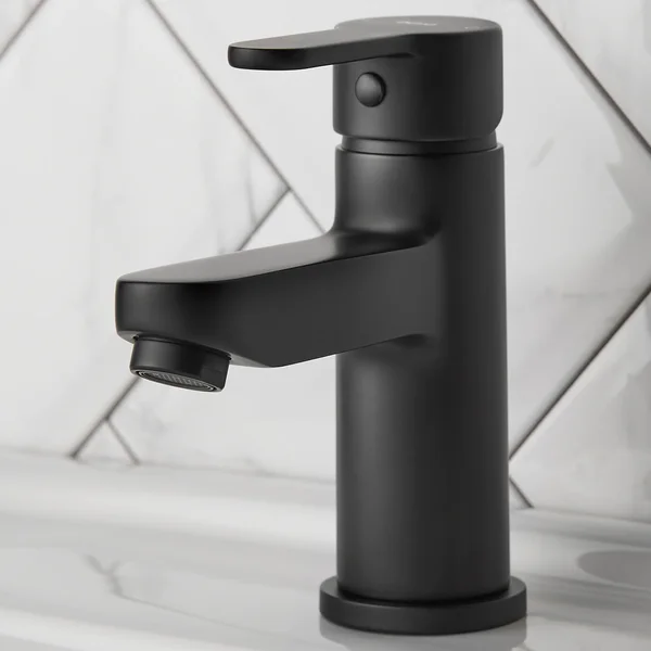 Alternate image of Deva Ethos Contemporary Basin Mixer Tap with Press Top Waste - Flat Handle - Deck Mounted