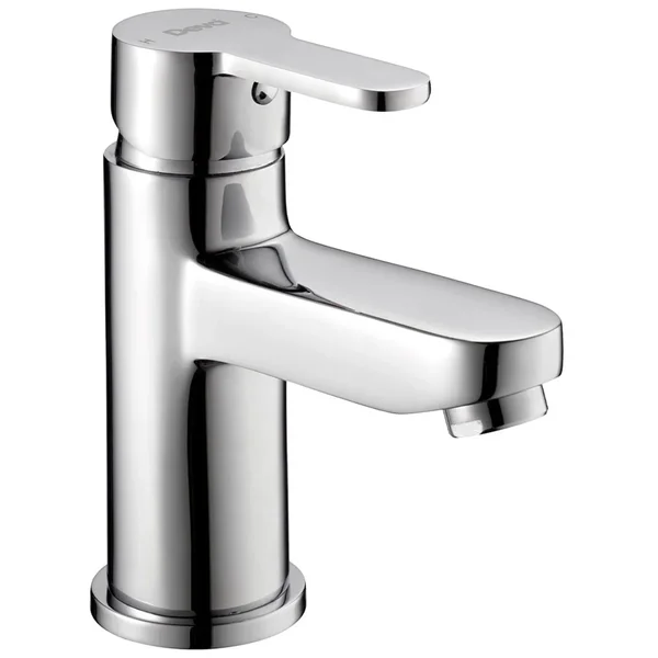 Deva Ethos Contemporary Basin Mixer Tap with Press Top Waste - Flat Handle - Deck Mounted