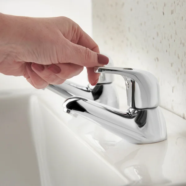Additional image of Deva Lace Contemporary Pair Of Chrome Basin Taps - Loop Handles - Deck Mounted