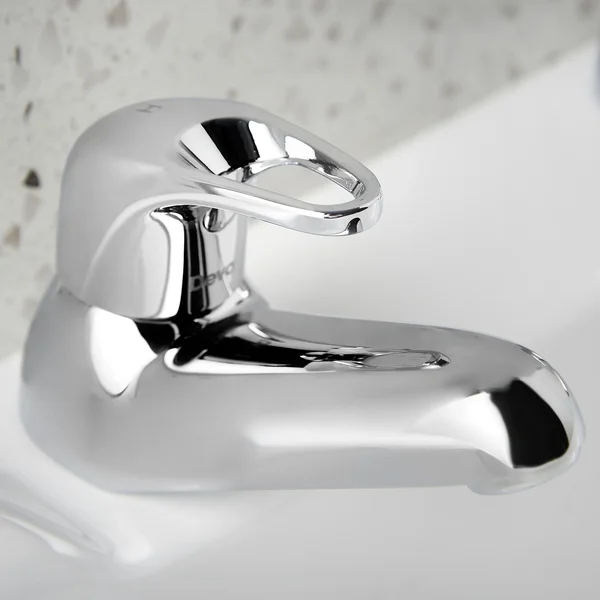 Additional image of Deva Lace Contemporary Pair Of Chrome Bath Taps - Loop Lever Handles - Deck Mounted