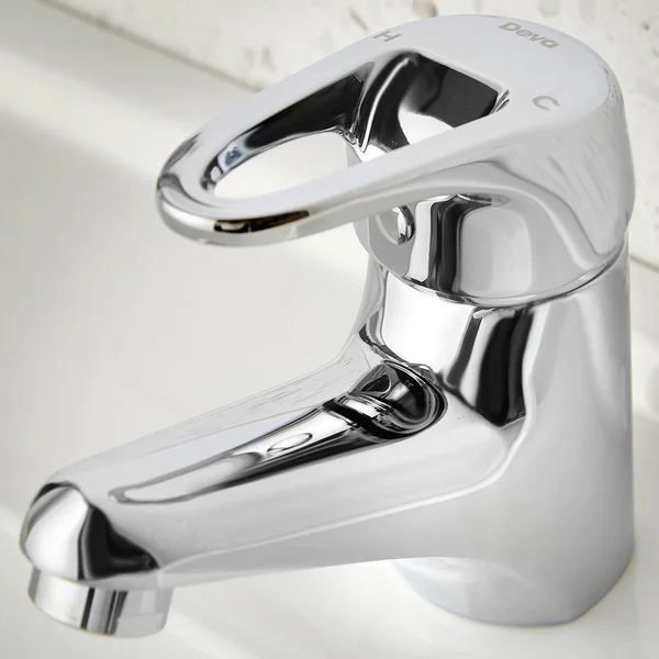 Additional image of Deva Lace Chrome Finish Basin Mixer Tap with Press Top Waste - Loop Handle - Deck Mounted