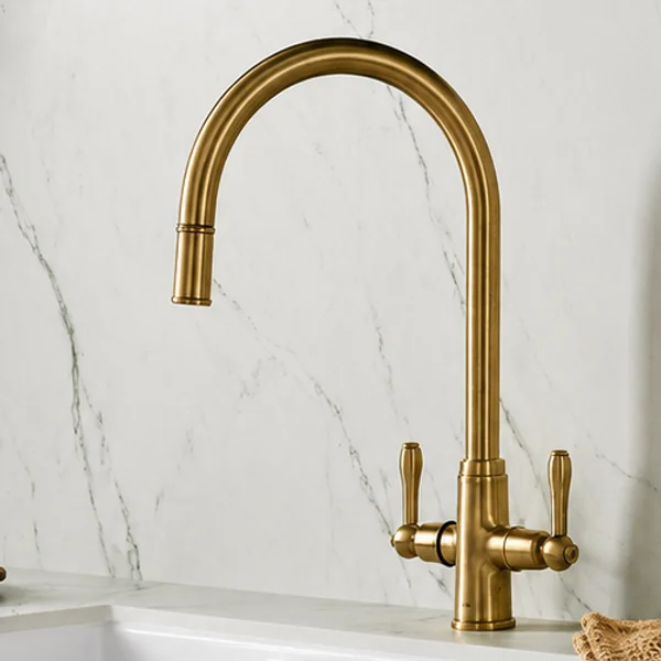 Alternate image of Clearwater Broadway Pull-Out Mono Kitchen Sink Mixer Tap with Swivel Spout - Lever Handles