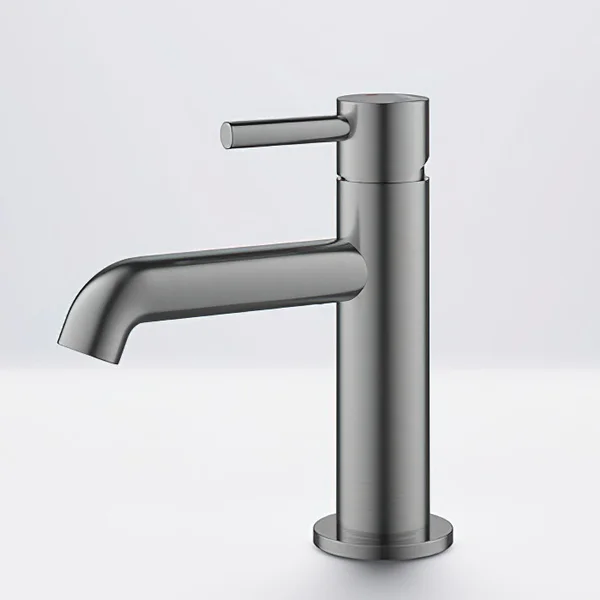 Additional image of Flova Levo Slim Basin Mixer Tap with Clicker Waste - Curved Spout - Stick Handle - Deck Mounted