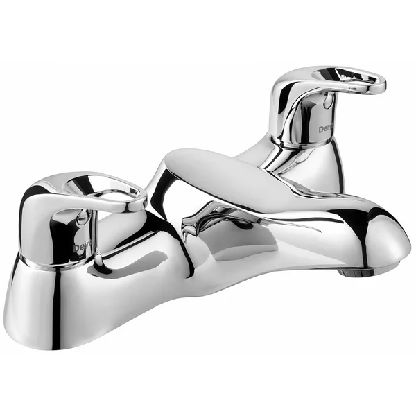 Deva Lace Contemporary Chrome Bath Filler Tap with Loop Handles - Deck Mounted