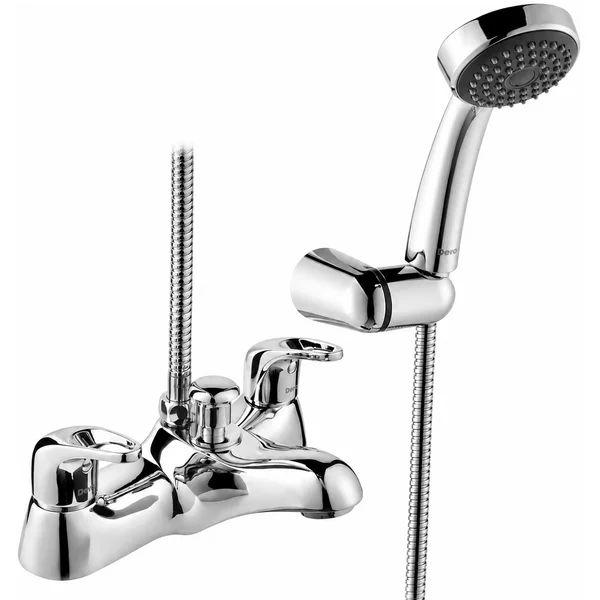 Alternate image of Deva Lace Contemporary Chrome Bath Filler Tap with Loop Handles - Deck Mounted