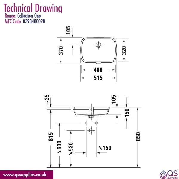 Technical drawing QS-V98409 / 0398480028