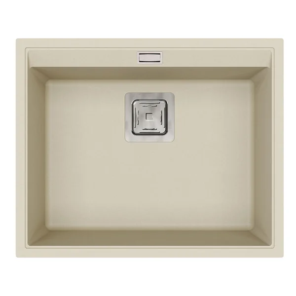 Clearwater Capri Contemporary Granite Kitchen Sink with Overflow - 1 Bowl