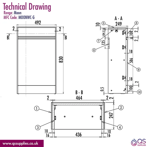 Technical drawing QS-V117252 / MOONWC-G