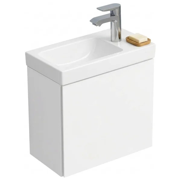 Geberit Aniara Wall-Hung Cloakroom Vanity Unit for Handrinse Basin - 1 Door - 400mm High