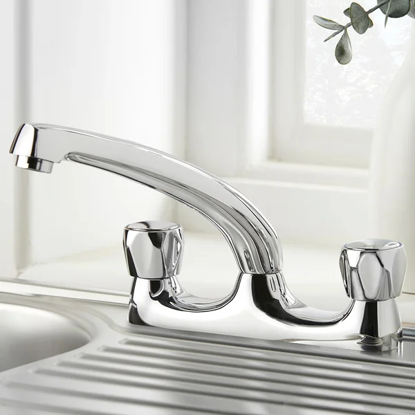 Additional image of Deva Vitality Dual-Flow Chrome Kitchen Mixer Tap with Swivel Spout - Knob or Lever Handles