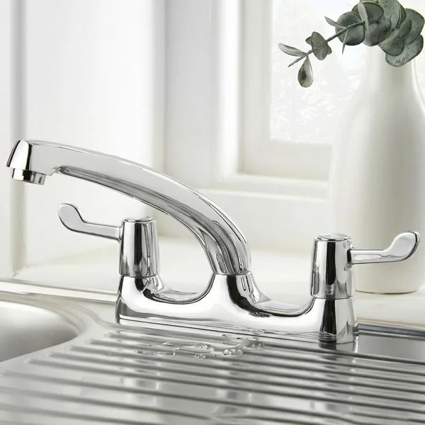 Alternate image of Deva Vitality Dual-Flow Chrome Kitchen Mixer Tap with Swivel Spout - Knob or Lever Handles