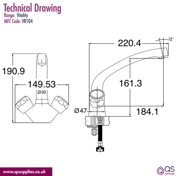 Technical drawing QS-V106509 / VR104