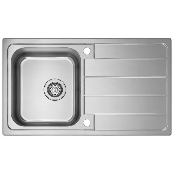 Clearwater Cresta Contemporary Stainless Steel Inset Kitchen Sink with Drainer and Waste - 1 Bowl