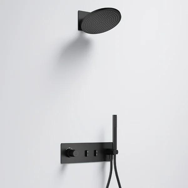 Additional image of Flova Ascend Concealed Thermostatic Valve with Integrated Handset and Rainshower - 2 Outlet