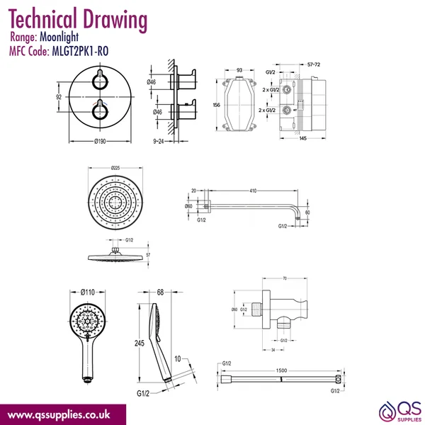 Technical drawing QS-V115764 / MLGT2PK1-RO