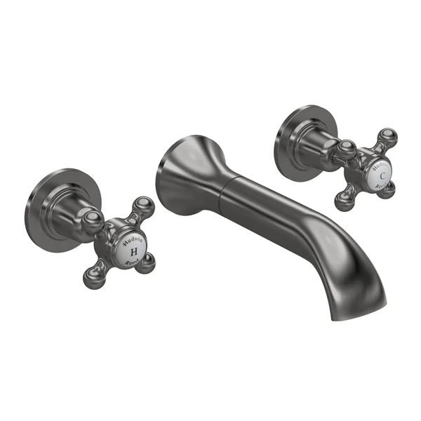 Alternate image of Hudson Reed Topaz 3 Hole Traditional Basin Mixer Tap - Long Spout - Crosshead Handles
