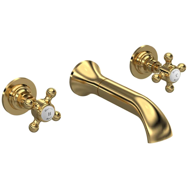 Alternate image of Hudson Reed Topaz 3 Hole Traditional Basin Mixer Tap - Long Spout - Crosshead Handles