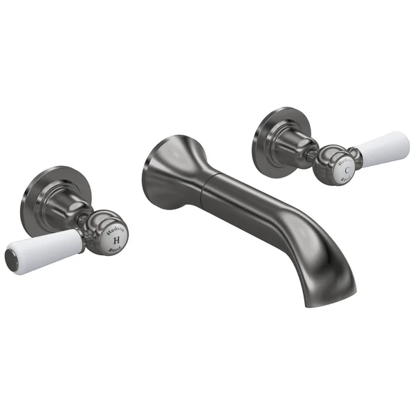 Alternate image of Hudson Reed Topaz Traditional 3-Hole Basin Mixer Tap - Long Spout - Lever Handles