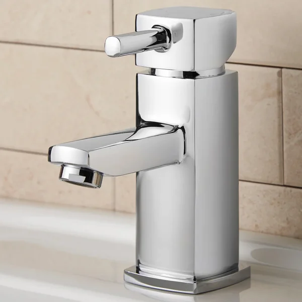Additional image of Deva Wexford Chrome Basin Mixer Tap with Press Top Waste - Stick Handle - Deck Mounted