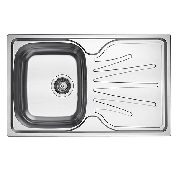 Clearwater Deep Blue Stainless Steel Inset Kitchen Sink with Drainer and Waste - 1 Bowl