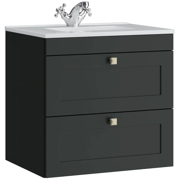 Additional image of Kartell K-Vit Sanctuary Traditional Wall Hung Vanity with Basin - 2 Drawer