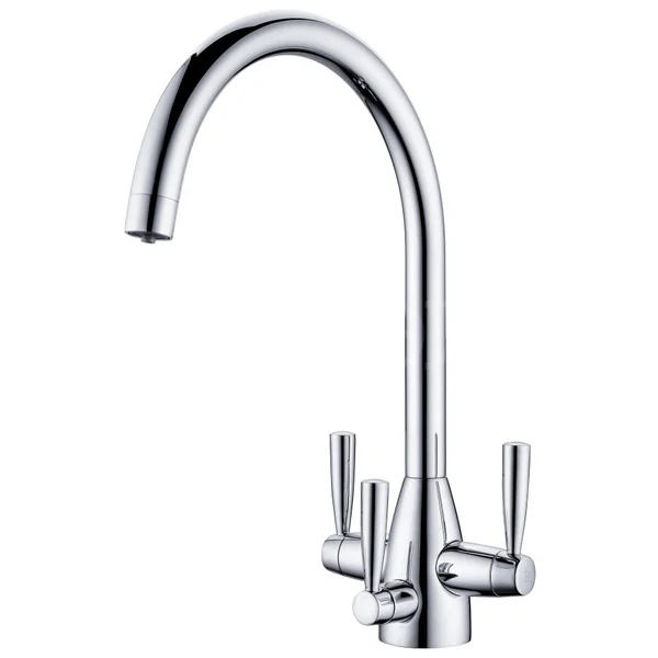Clearwater Eclipse Tri-Spa Contemporary 3 Way Kitchen Filter Tap with Swivel Spout - Stick Handles