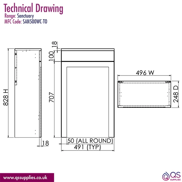 Technical drawing QS-V117259 / SAN500WC-TO