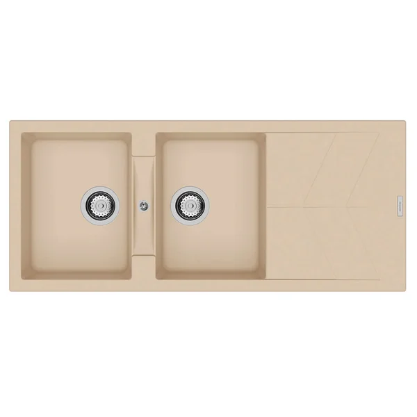 Alternate image of Clearwater Rio Granite Inset Kitchen Sink with Drainer and Waste - 2.0 Bowl - 1160 x 500mm
