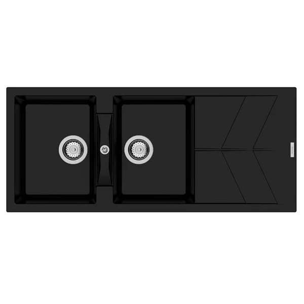 Alternate image of Clearwater Rio Granite Inset Kitchen Sink with Drainer and Waste - 2.0 Bowl - 1160 x 500mm