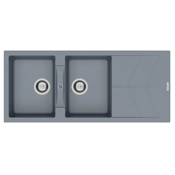 Alternate image of Clearwater Rio Granite Inset Kitchen Sink with Drainer and Waste - 2.0 Bowl - 1160 x 500mm