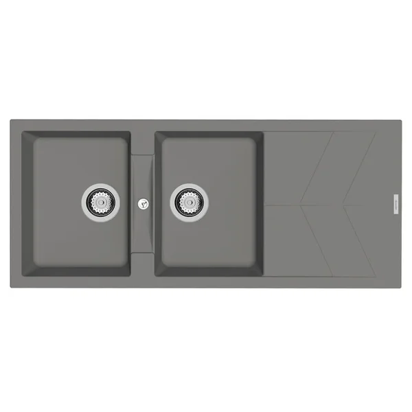 Alternate image of Clearwater Rio Granite Inset Kitchen Sink with Drainer and Waste - 2.0 Bowl - 1160 x 500mm