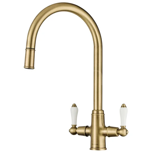 Alternate image of Clearwater Elegance Traditional Mono Pull Out Kitchen Mixer Tap - Ceramic Handles